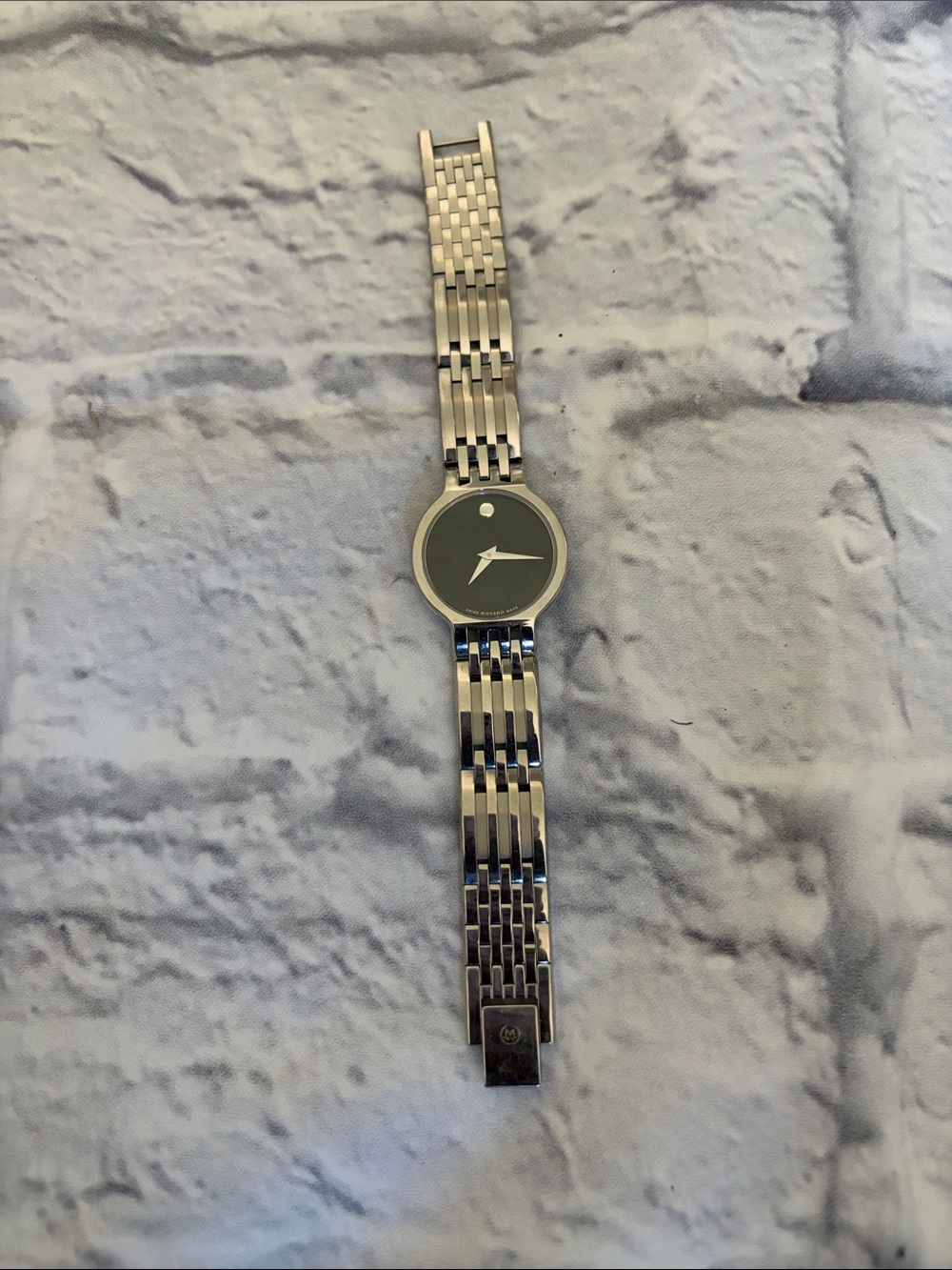 Movado-style Stainless Steel Museum Watch - Black Dial